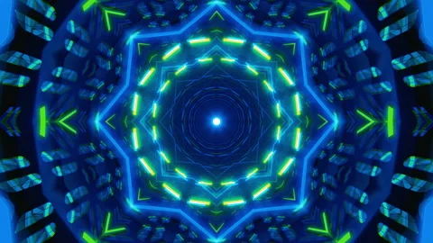 Mandala 3D Kaleidoscope seamless loop Psychedelic Stock Footage 262833372