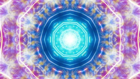 Mandala 3D Kaleidoscope seamless loop Psychedelic Stock Footage 263534586