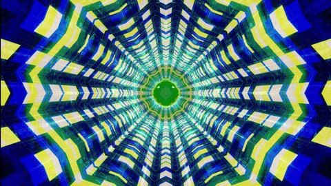 Mandala 3D Kaleidoscope seamless loop tunnel Pattern . Stock Illustration