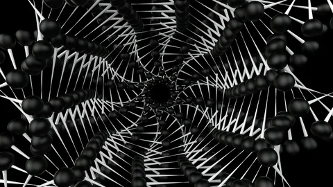 Mandala like Abstract forms in motion, shaped like DNA Stock Footage 105290187