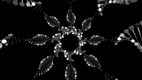 Mandala like Abstract forms in motion, shaped like DNA Stock Footage 105290942