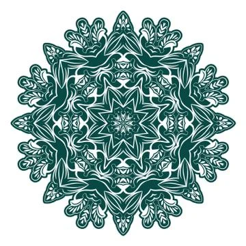 Mandala abstract vector circle floral ornamental border. Lace design Illustrazione stock