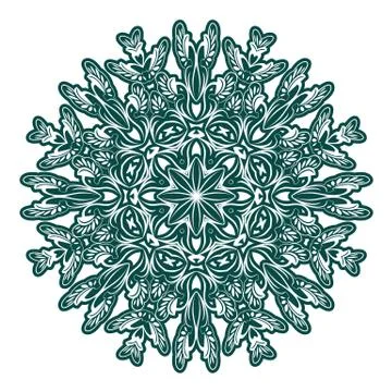 Mandala abstract vector circle floral ornamental border. Lace design Stock Illustration