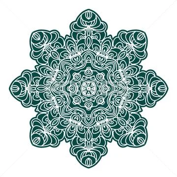 Mandala abstract vector circle floral ornamental border. Lace design ~ Clip  Art #72236547