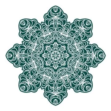 Mandala abstract vector circle floral ornamental border. Lace design Illustrazione stock
