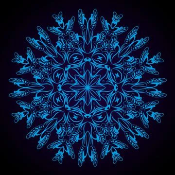 Mandala abstract vector circle floral ornamental border. Lace design Stock Illustration