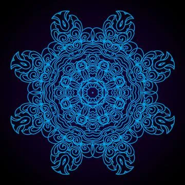 Mandala abstract vector circle floral ornamental border. Lace design Illustrazione stock