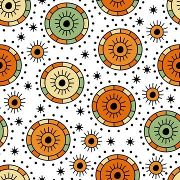 Mandala abstract vector ethnic art. Decorative ornamental seamless pattern Illustrazione stock
