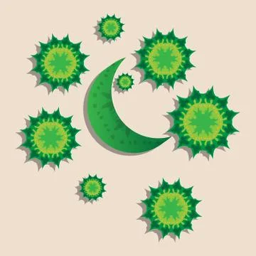 Mandala and moon vector design Illustrazione stock