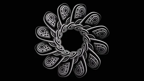 Mandala Aperture 3D animation. ALPHA MATTE. Stock Footage 137847649
