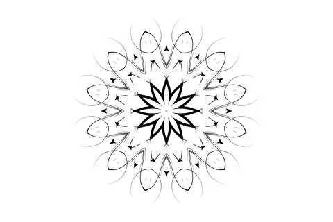 Mandala Art with Central Circle and Radiating Arms Stock Illustration