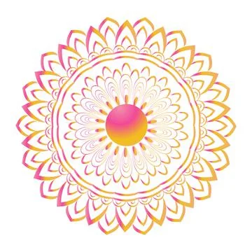 Mandala Art design in circle. Stock Illustration