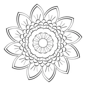 Mandala Art design in circle Stock Illustration