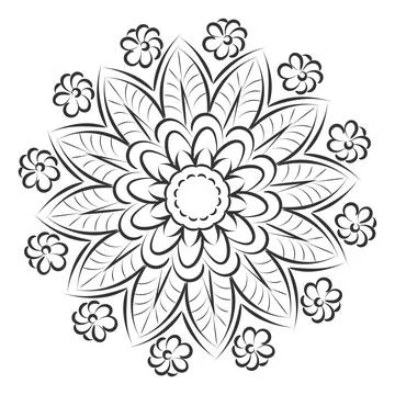Mandala Art design in circle Stock Illustration