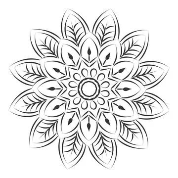 Mandala Art design in circle Stock Illustration