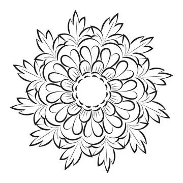 Mandala Art design in circle Illustrazione stock