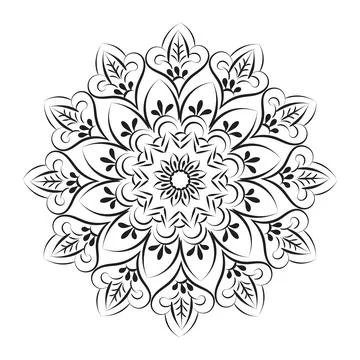 Mandala Art design in circle Stock Illustration