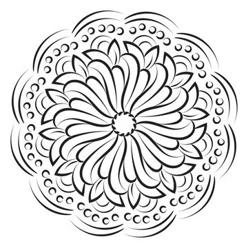 Mandala Art design in circle Stock Illustration
