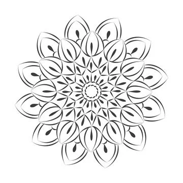 Mandala Art design in circle. Stock Illustration