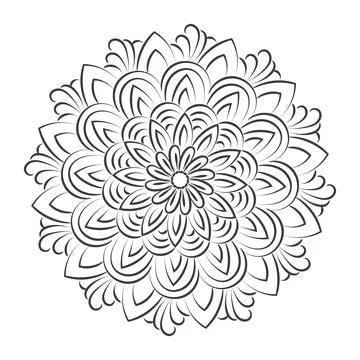 Mandala Art design in circle. Stock Illustration