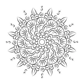Mandala Art design in circle. Stock Illustration