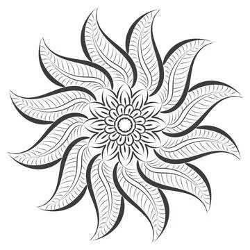 Mandala Art design in circle. Stock Illustration