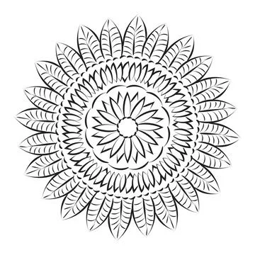 Mandala Art design in circle. Stock Illustration