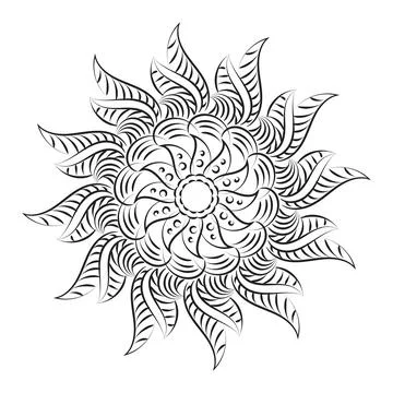 Mandala Art design in circle. Stock Illustration