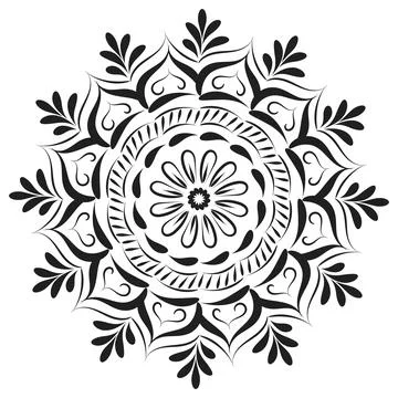 Mandala Art design in circle. Stock Illustration