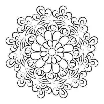 Mandala Art design in circle. Stock Illustration