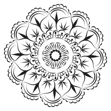 Mandala Art design in circle. Stock Illustration