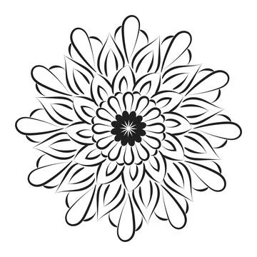 Mandala Art design in circle. Stock Illustration