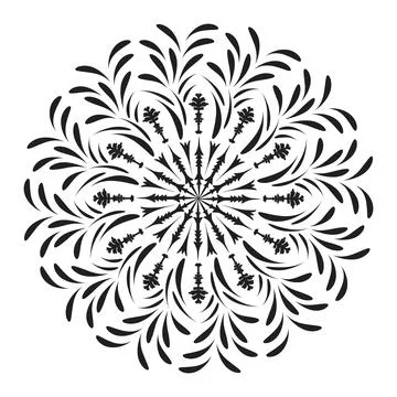 Mandala Art design in circle Stock Illustration