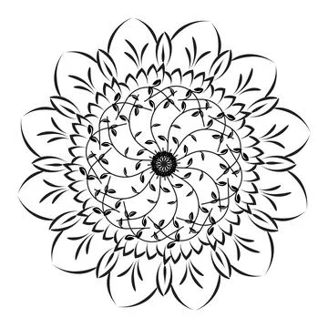 Mandala Art design in circle Stock Illustration