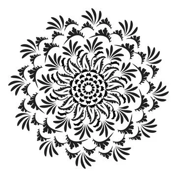 Mandala Art design in circle Stock Illustration