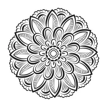 Mandala Art design in circle. Illustrazione stock