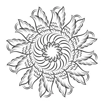 Mandala Art design in circle. Stock Illustration