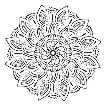 Mandala Art design in circle. Illustrazione stock