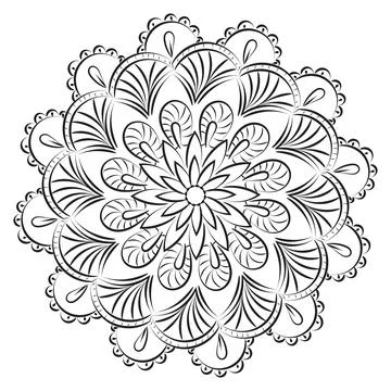 Mandala Art design in circle. Stock Illustration