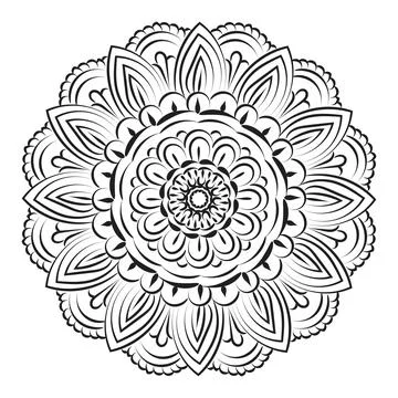 Mandala Art design in circle. Stock Illustration