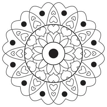 Mandala art heart design vector on a white background. Stock Illustration