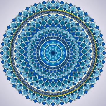 Mandala art vector blue Pattern Illustrazione stock