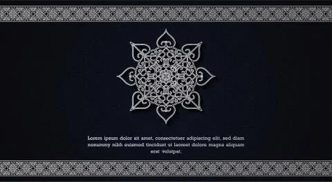 Mandala background concept with blue and white color Stock Illustration