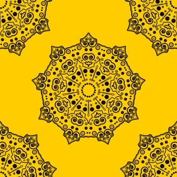 Mandala on background seamless pattern Stock Illustration