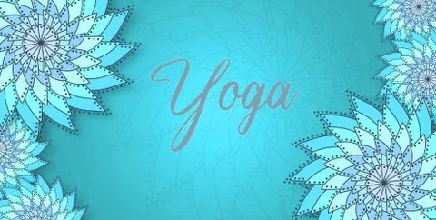 Mandala background with the text Yoga. June 21. Background, design, poster or Stock Illustration