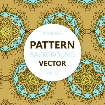 Mandala background. Vector vintage ethnic pattern for print. Islam, Arabic, I 스톡 일러스트