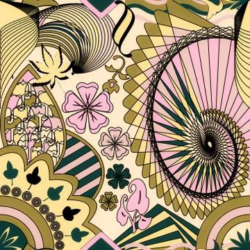 Mandala based seamless art work design 스톡 일러스트