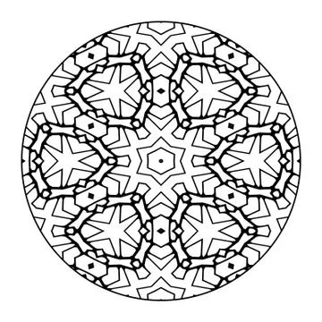 Mandala Black and White Stock Illustration