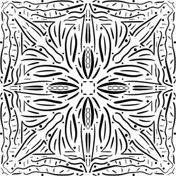 Mandala Black and White Pattern. Vintage decorative elements. Hand drawn back Illustrazione stock