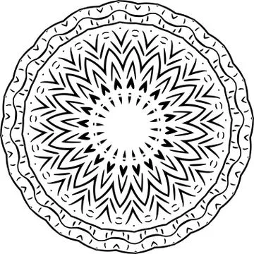 Mandala Black and White Pattern. Vintage decorative elements. Hand drawn back Stock Illustration